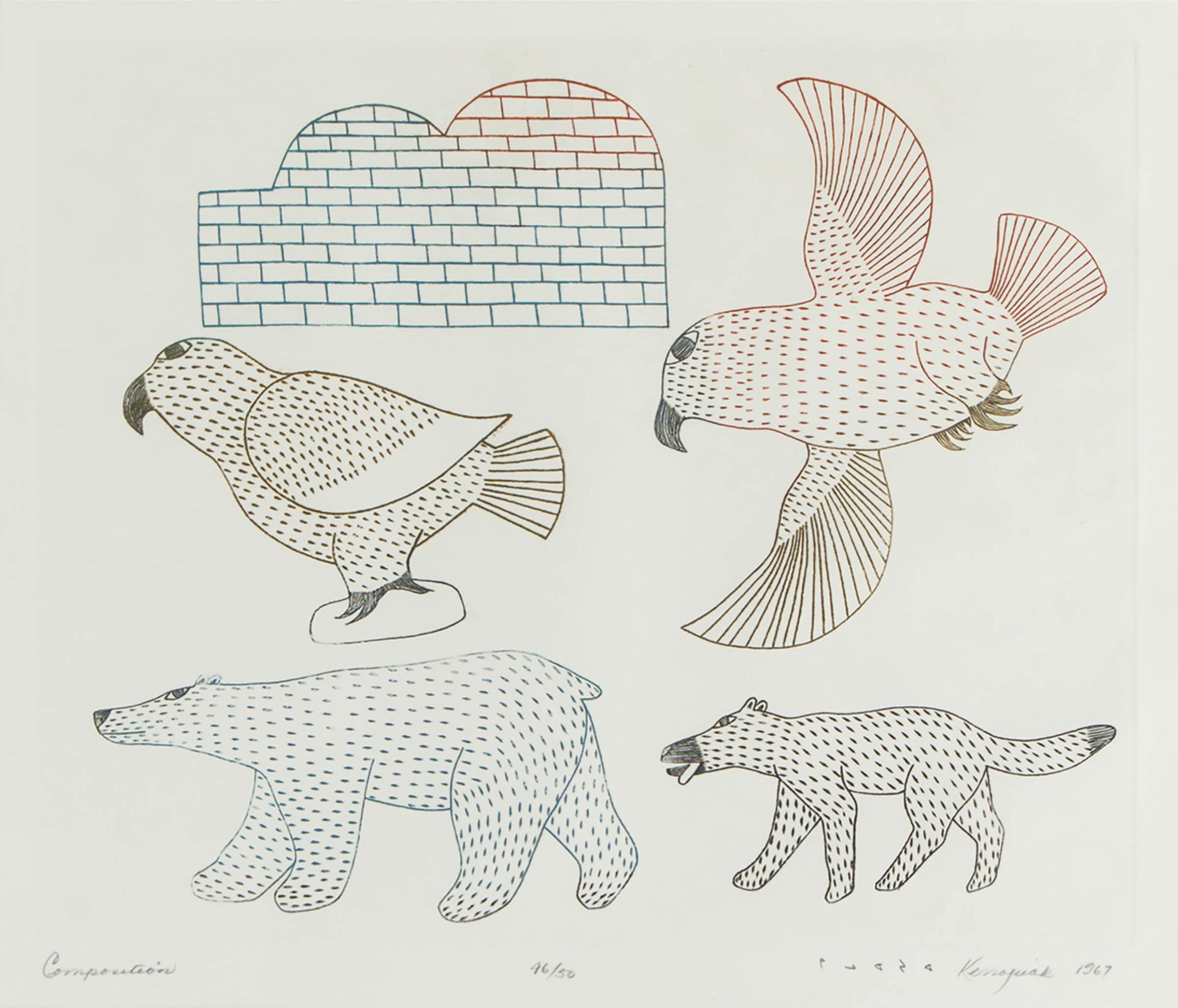 Kenojuak Ashevak (1927-2013) - Composition, 1967