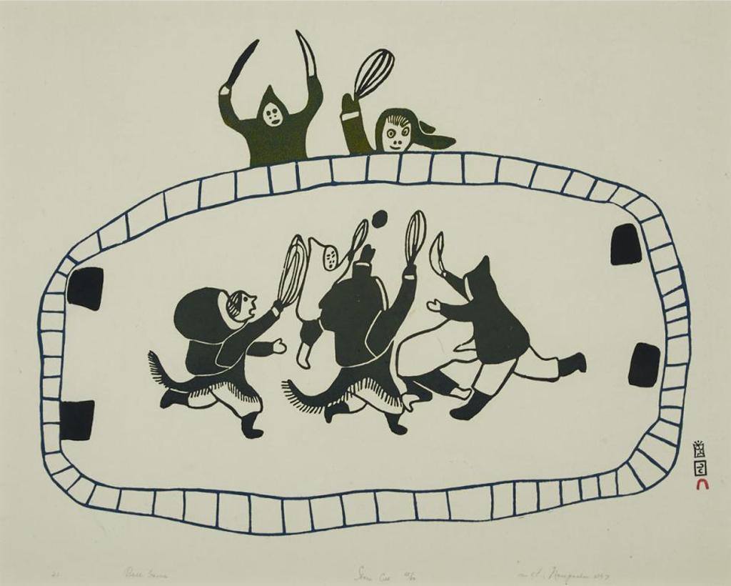 Napatchie Pootoogook (1938-2002) - Ball Game