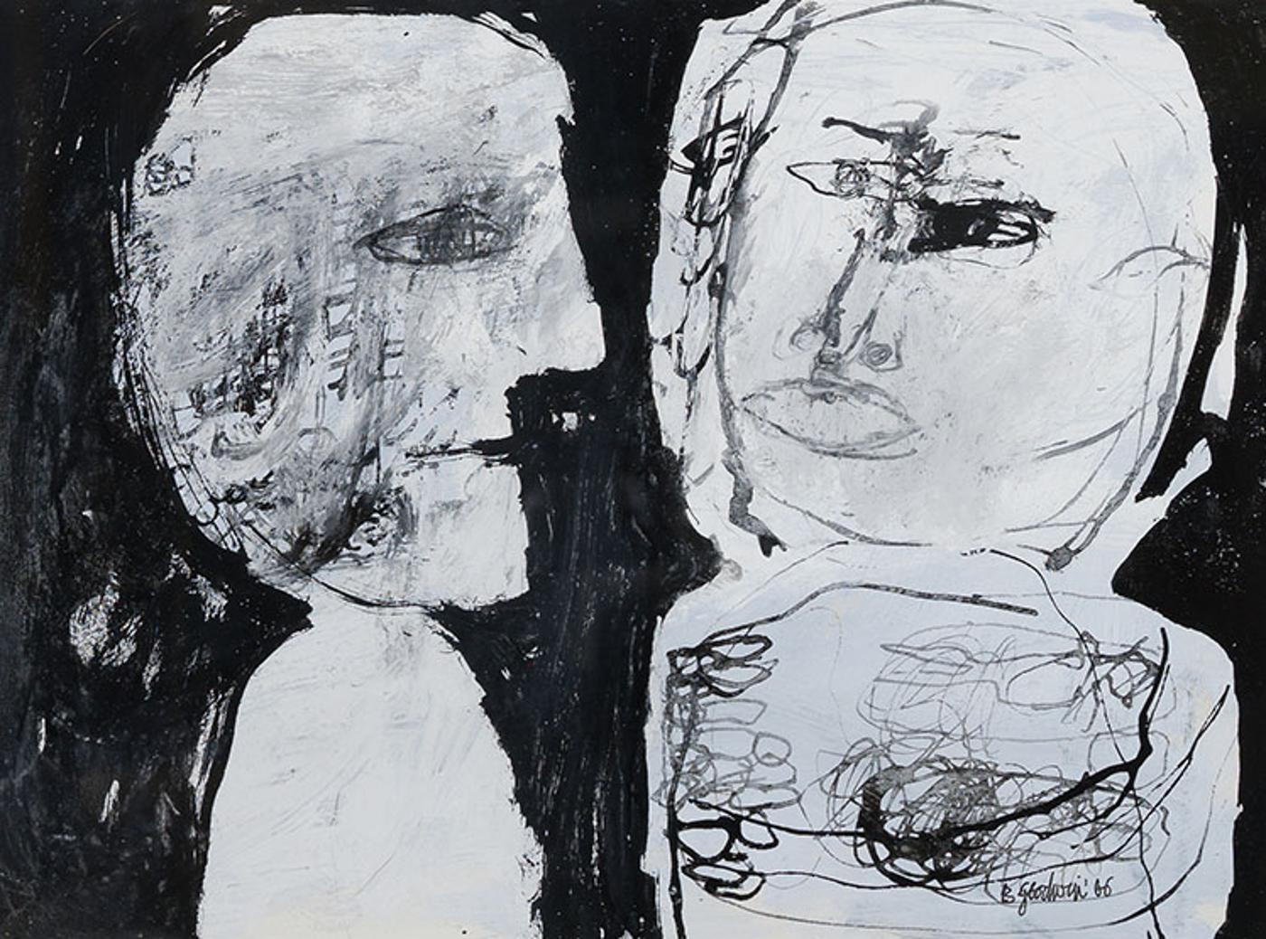 Betty Roodish Goodwin (1923-2008) - Untitled (Two Figures)