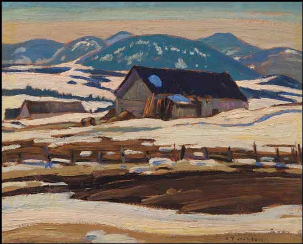 Alexander Young (A. Y.) Jackson (1882-1974) - Farm Buildings in Spring, Co. Charlevoix