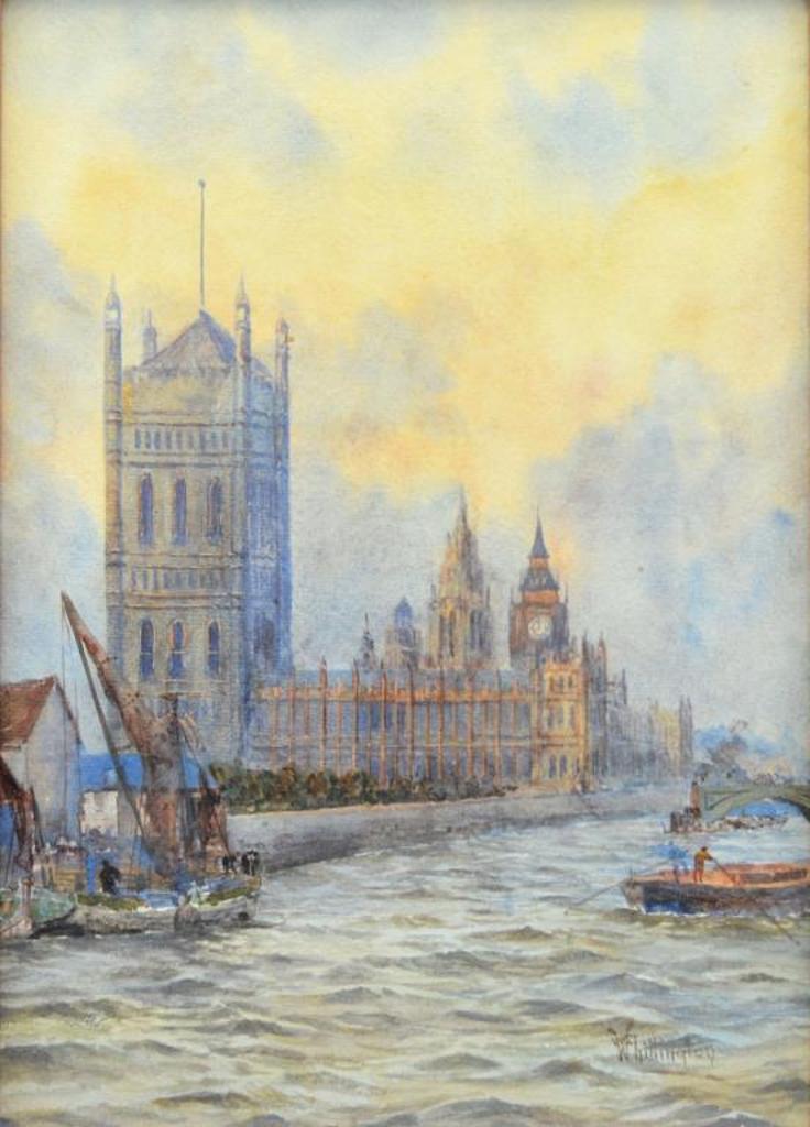 W.G. Whittington (1904-1914) - On the River, Westminster Palace