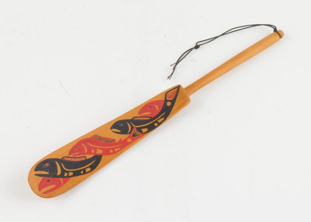 Garry Wilson - a carved and painted cedar soapberry spoon