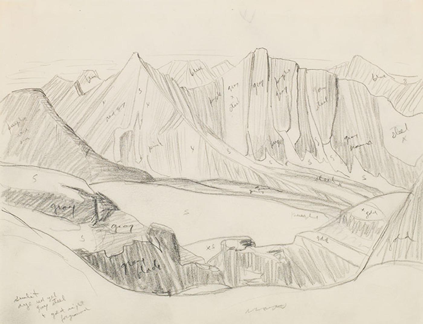 Lawren Stewart Harris (1885-1970) - Rocky Mountain Drawing, Book 6