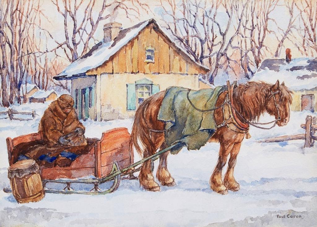 Paul Archibald Octave Caron (1874-1941) - Horse and Sleigh