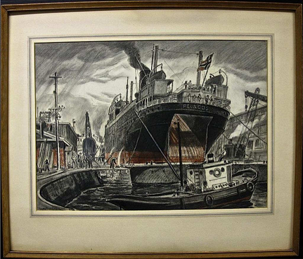 Rowley Walter Murphy (1891-1975) - Norwegian Whaling Factory, S.S. “Pegagos” On Halifax Dry Dock