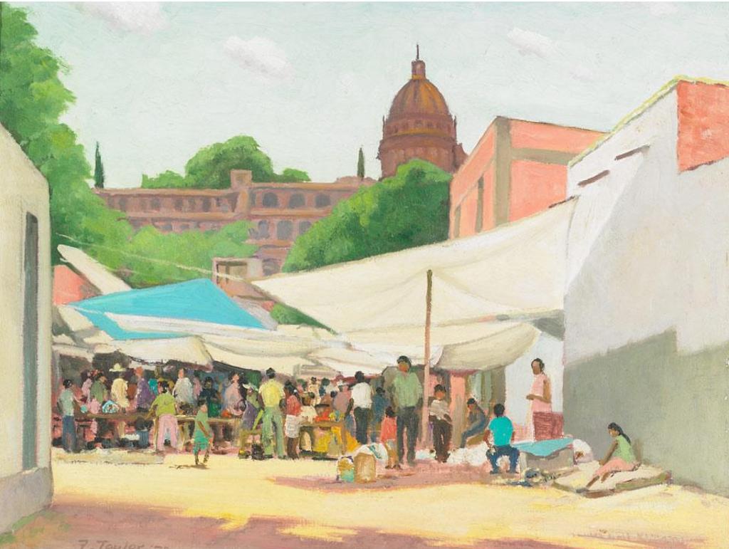 Frederick Bourchier Taylor (1906-1987) - The Street Market Of San Juan De Dios, San Miguel De Allende, Mexico