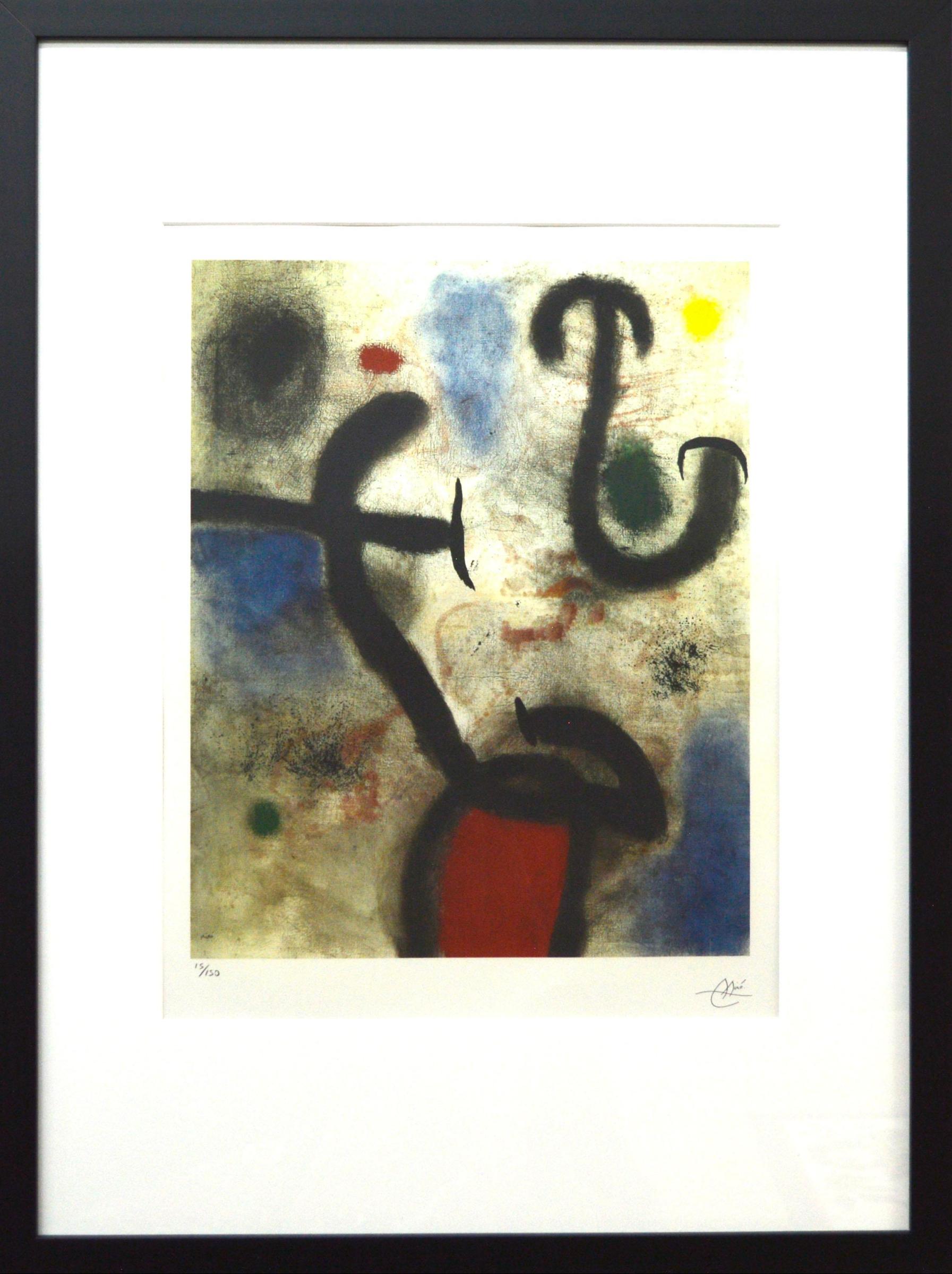 Joan Miró (1893-1983) - lithographie décalée 32 couleurs, papier Arches 1970 - 1980