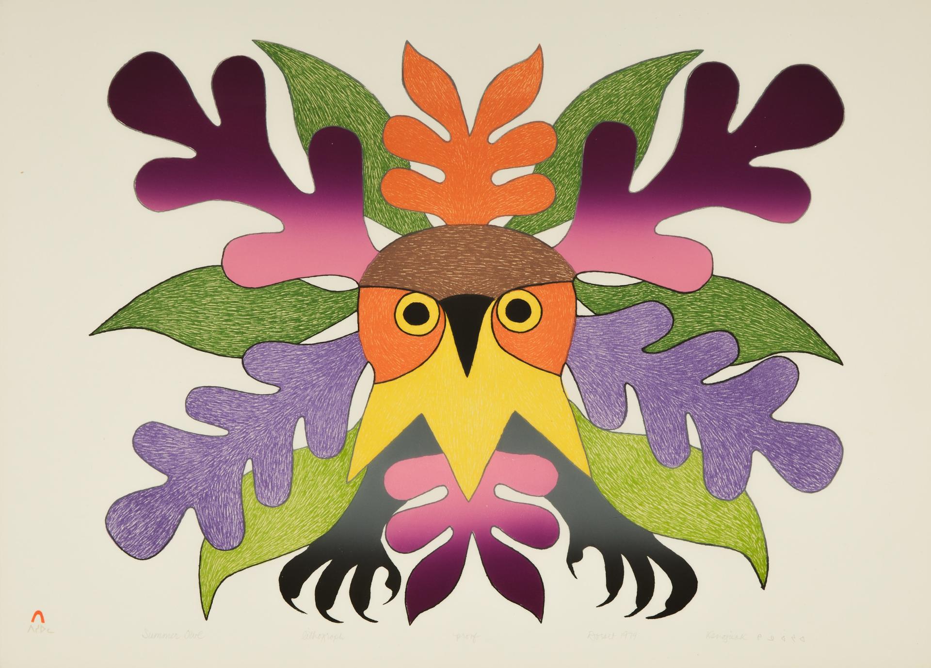 Kenojuak Ashevak (1927-2013) - Summer Owl, 1979