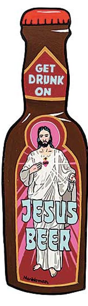 Manwoman (1938-2012) - Jesus Beer Cut-Out #1