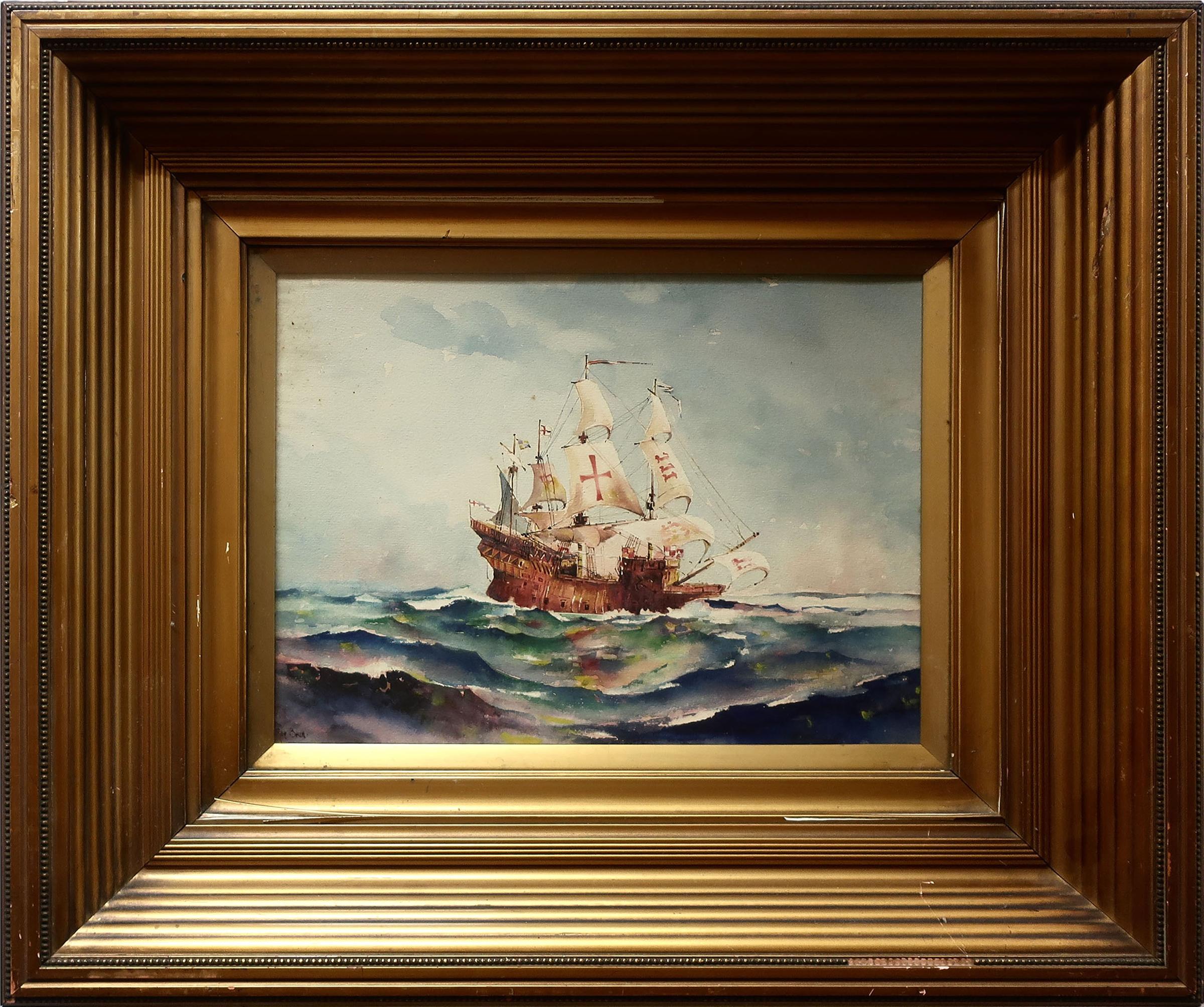 Ray Bain - Galleon Ship In Rough Waters