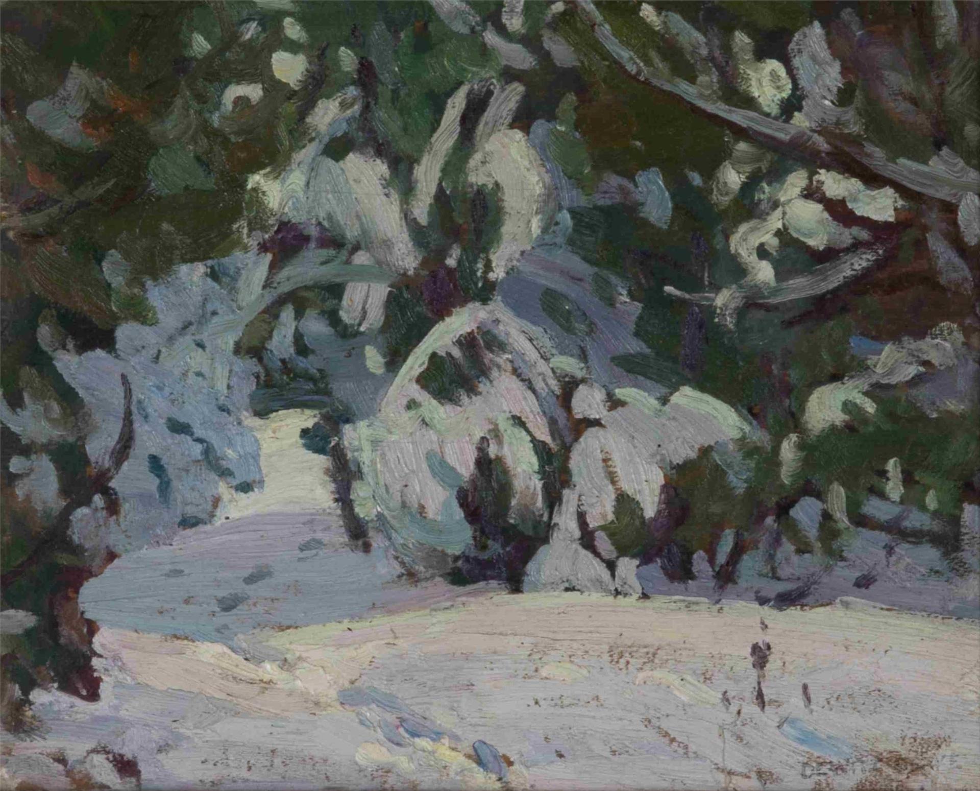 Dewitt Drake (1884-1979) - Untitled (Pines Under Heavy Snow)