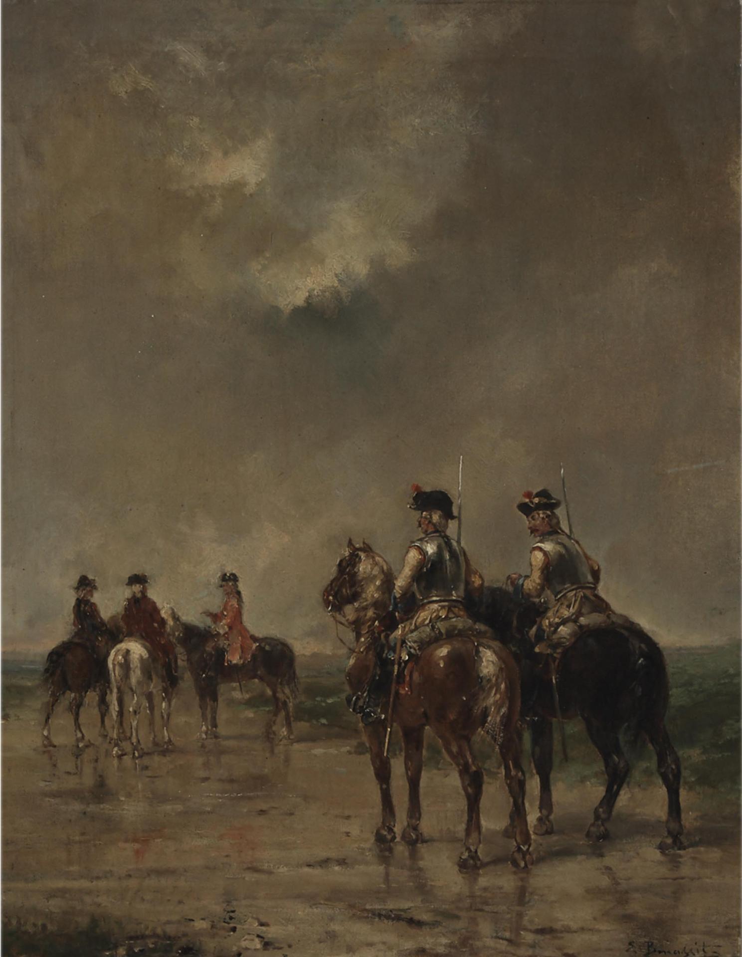 Louis Emile Benassit (1833-1902) - Cavalrymen On Horseback