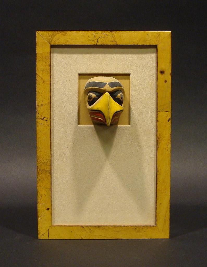 Henry Hunt (1951) - a carved and polychromed miniature Kwakwaka'wakw Eagle mask