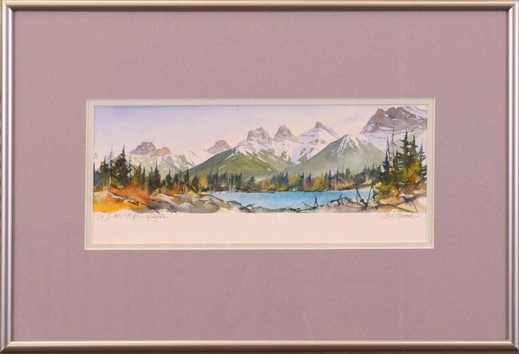 Donna Jo Massie (1948) - Untitled, Three Sisters & Bow River Panorama