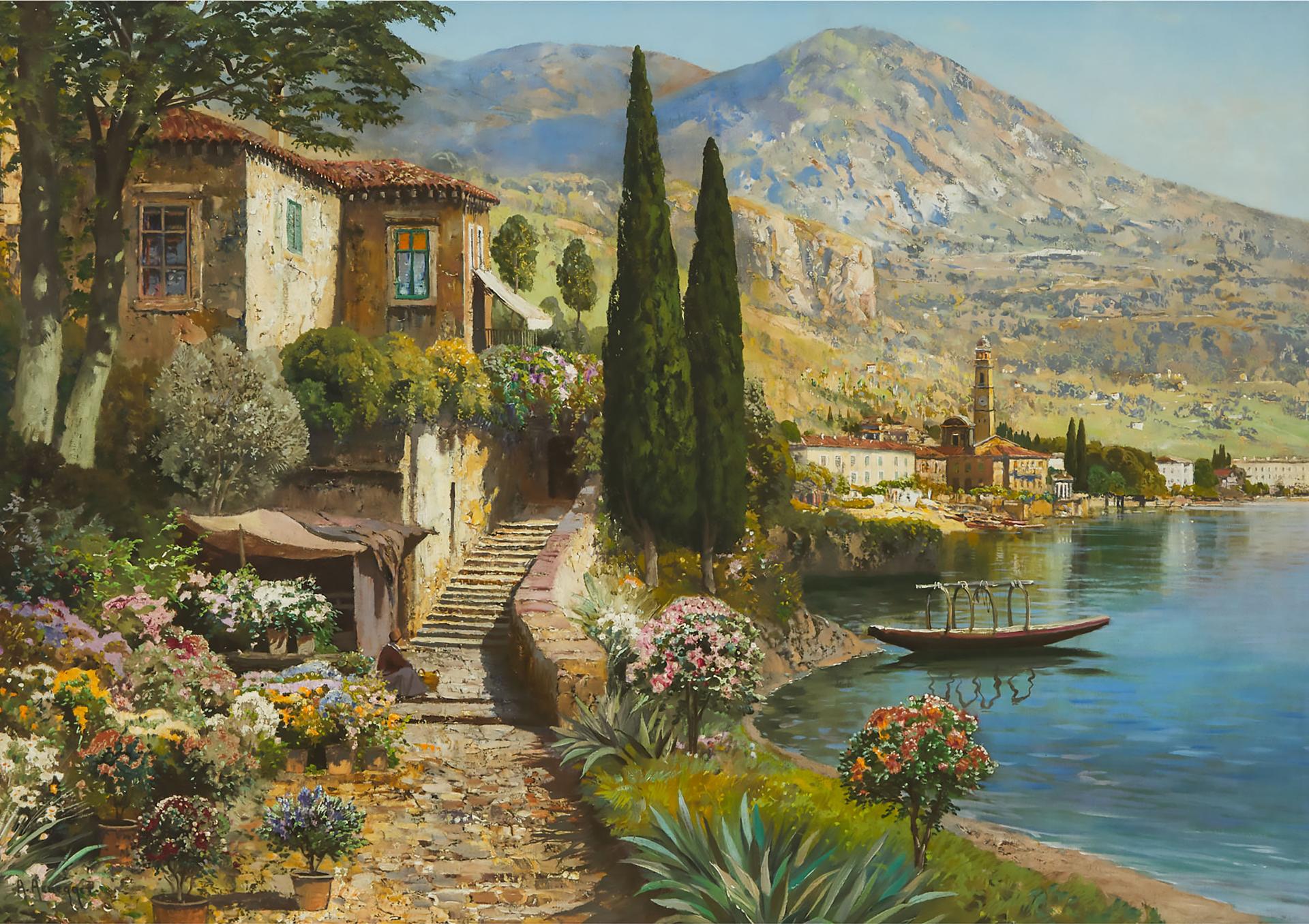 Alois Arnegger (1879-1967) - Stairway To A Coastal Residence In Amalfi