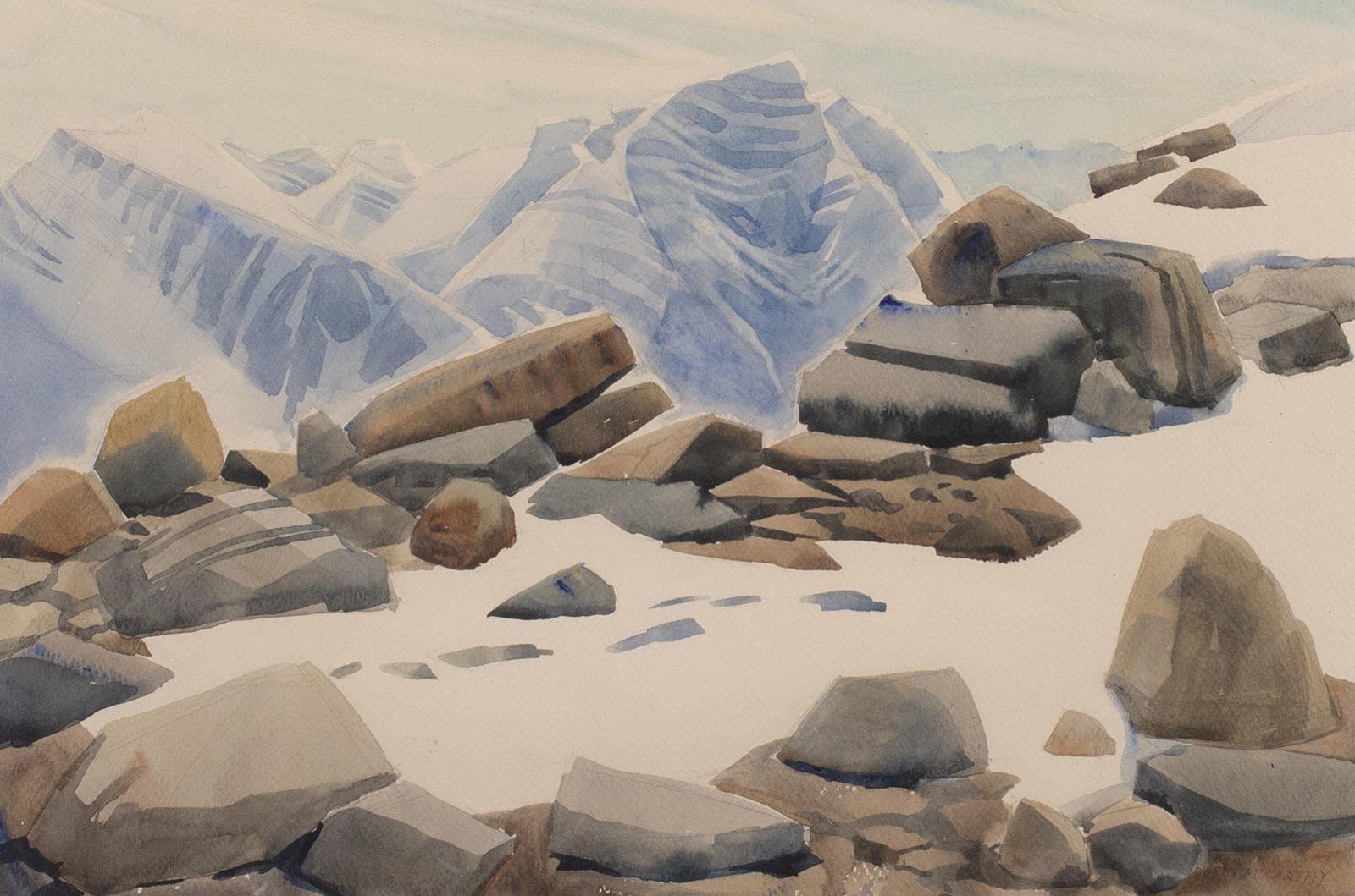 Doris Jean McCarthy (1910-2010) - Mount Hardisty From Whistlers Mountain (Jasper National Park); 1980