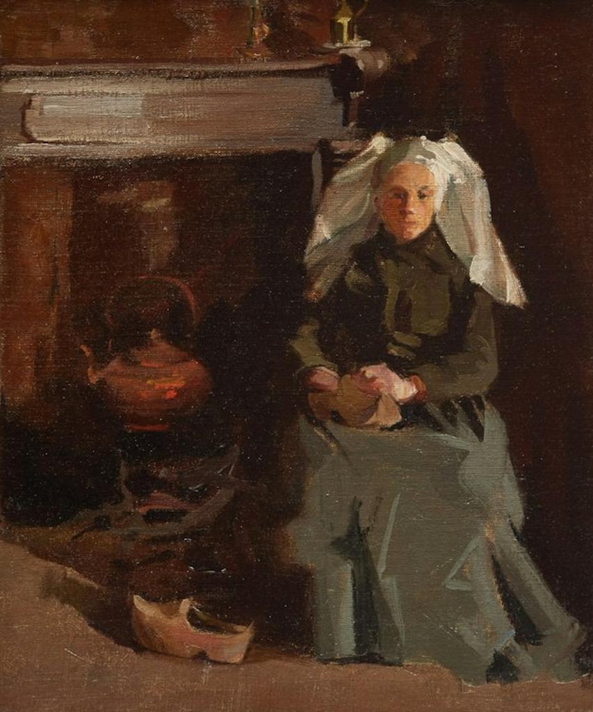 George Agnew Reid (1860-1947) - Old Woman by the Fireplace