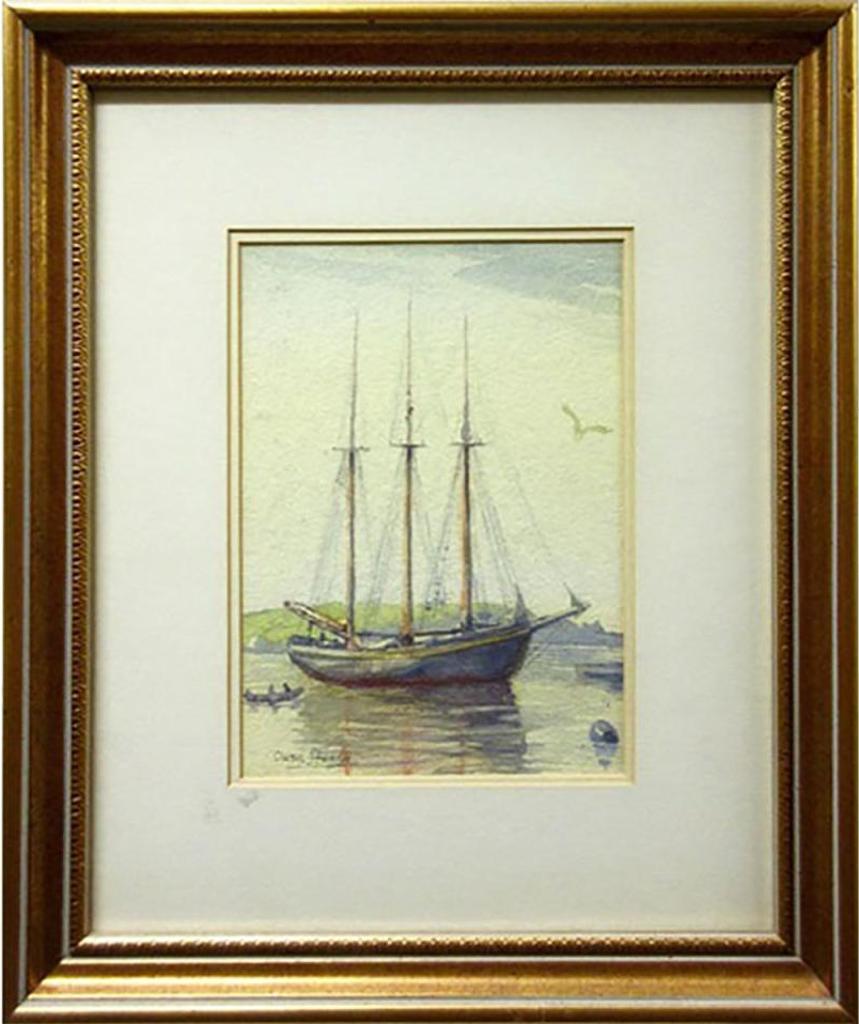 Owen B. Staples (1866-1949) - Anchored Sailing Vessel