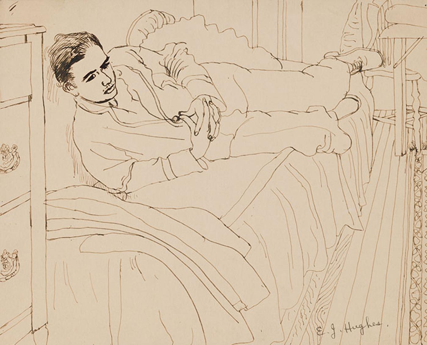 Edward John (E. J.) Hughes (1913-2007) - Gary on a Couch