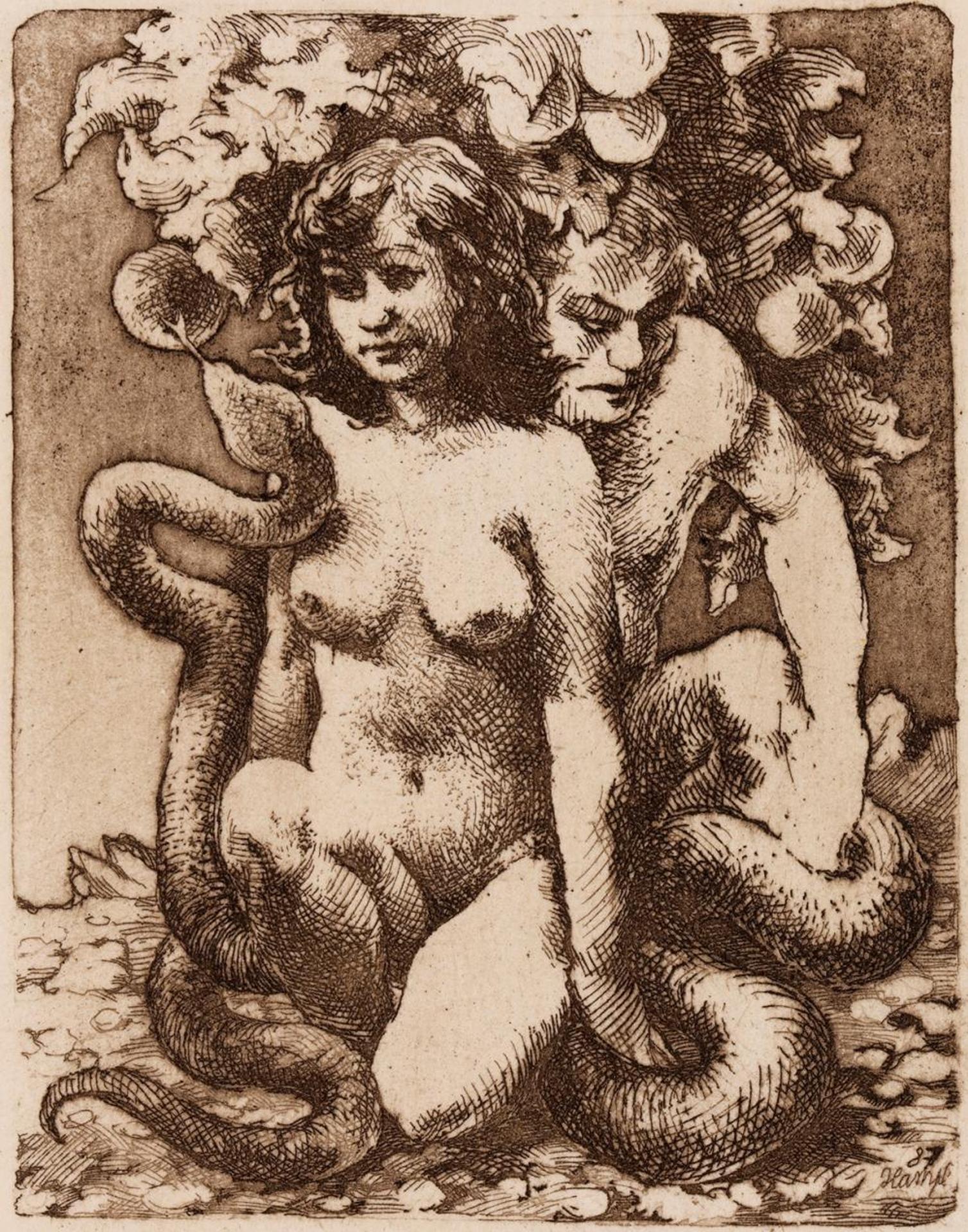 Petr Hampl (1969) - Untitled - Eve and Adam and Snake