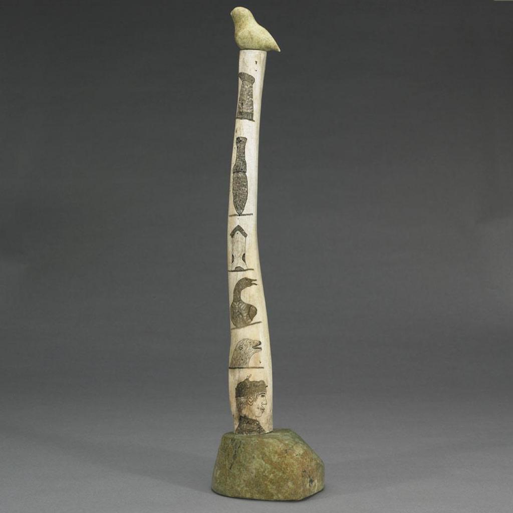 Nuyaliaq Qimirpik (1937-2007) - Etched Tusk On Base