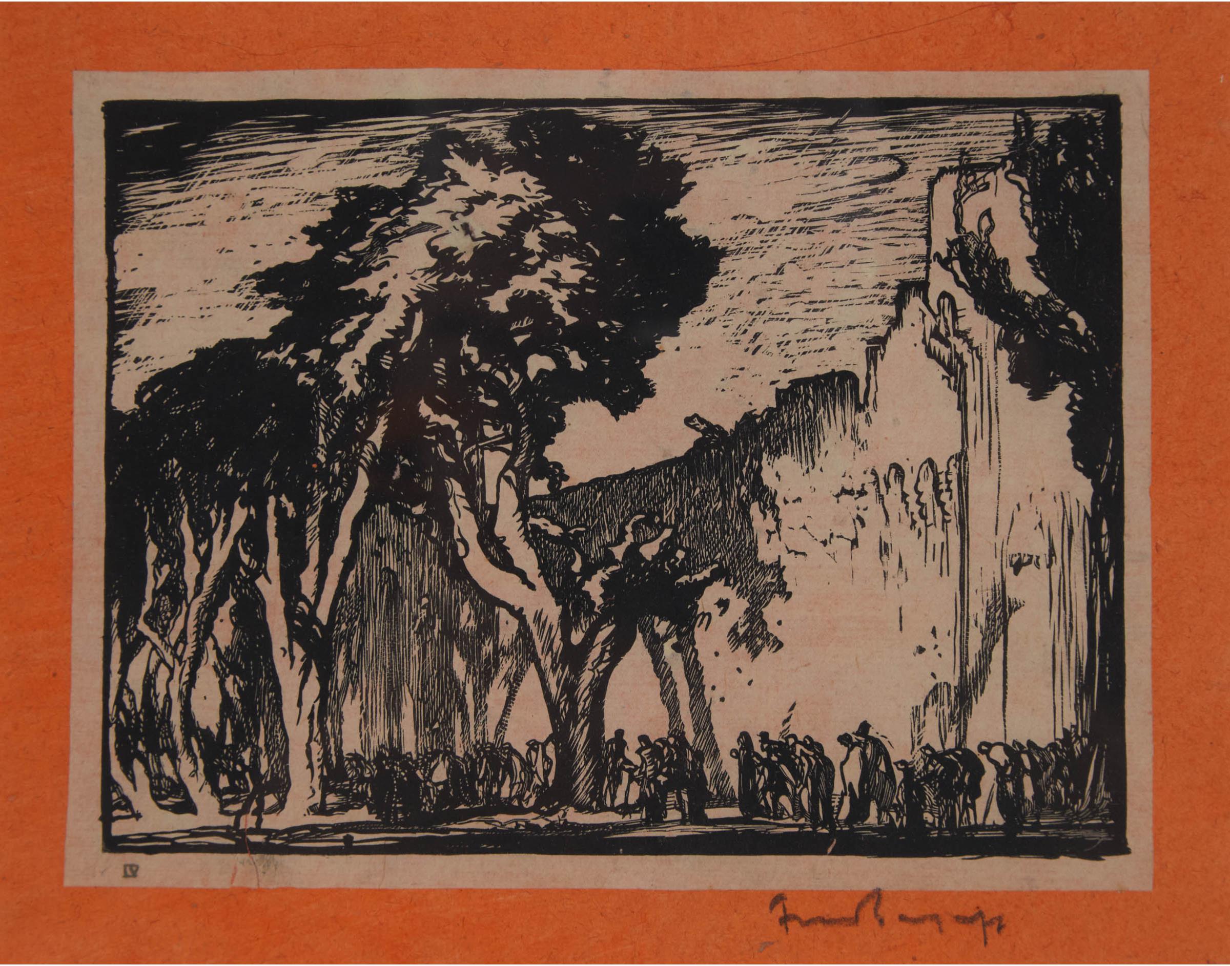 Frank William Brangwyn (1867-1956) - Untitled (Woodland Gathering), Ca. 1920