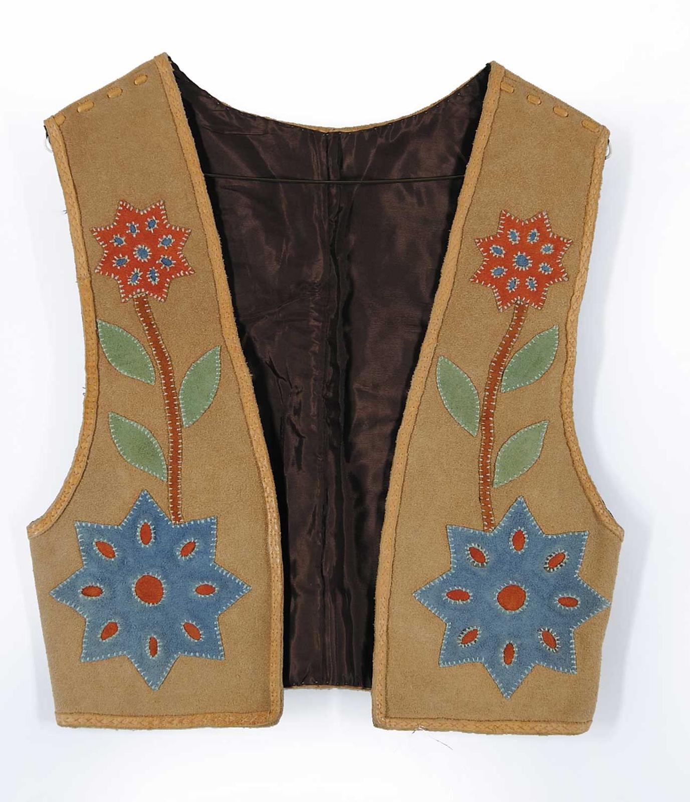 Robert Charles Aller (1922-2008) - Untitled - Moose Hide Vest with Appliqued Flowers