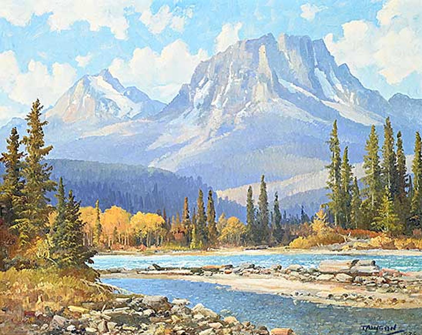 Duncan Mackinnon Crockford (1922-1991) - Barrier Mountain and Kananaskis River, Seebe, Alberta