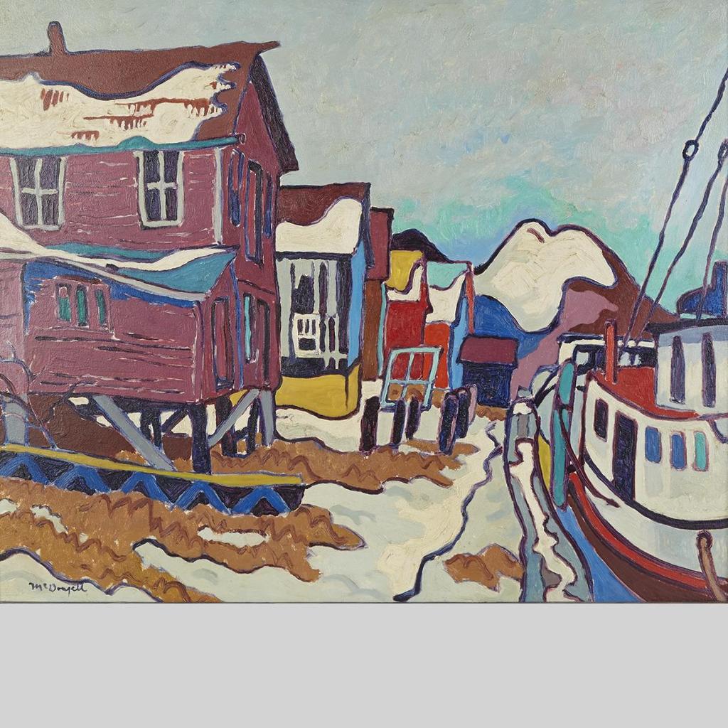 Clark Holmes Mcdougall (1921-1980) - Port Stanley Harbour, Winter (1954)