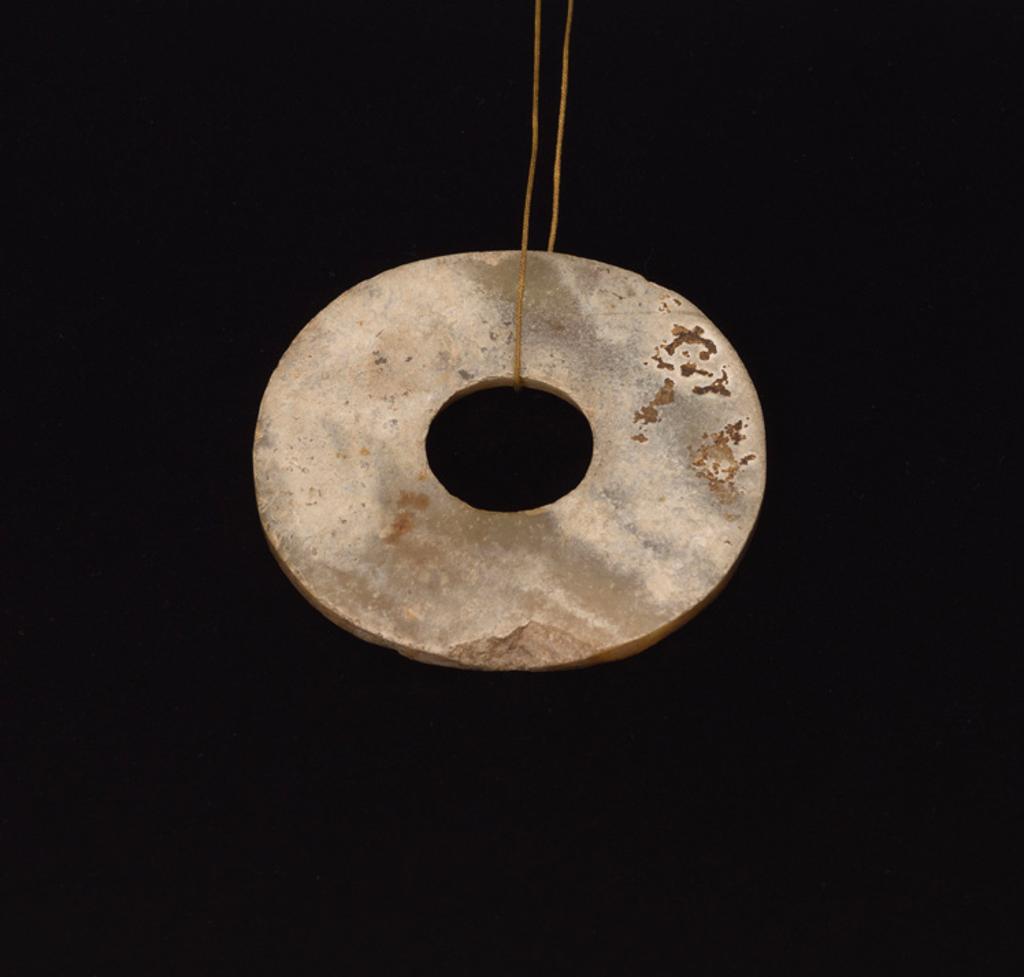 Chinese Art - A Chinese Mottled Jade Disc, Bi, Neolithic Period