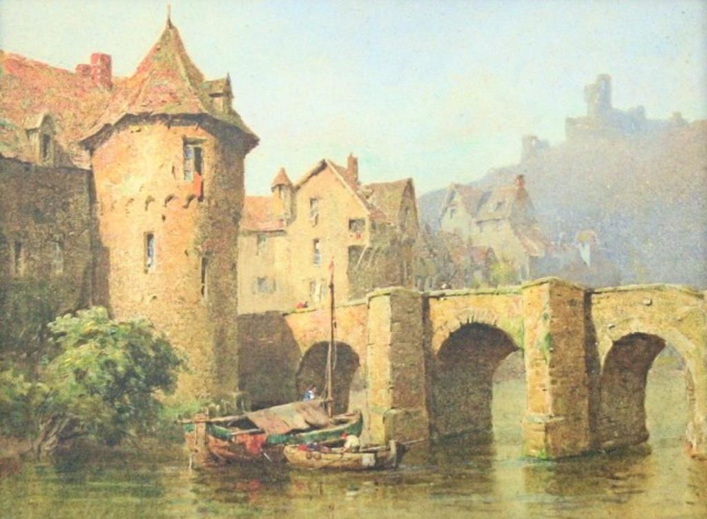 Herbert Parsons Weaver (1872-1945) - Boats Under a Stone Bridge