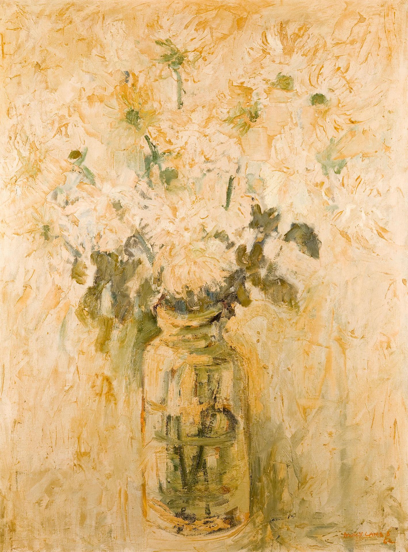 Molly Joan Lamb Bobak (1922-2014) - White flowers in light