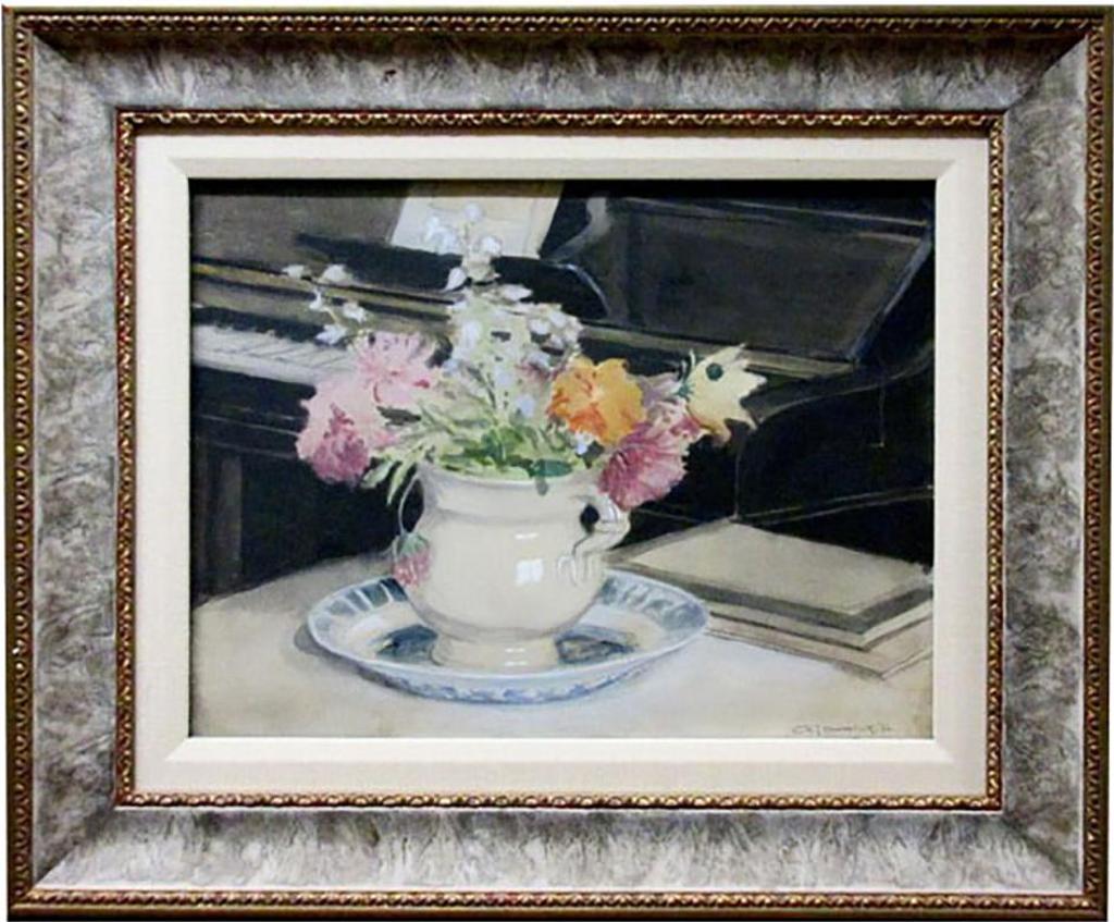 Arend Jan Massink (1892-1957) - Still Life - Piano And Flowers