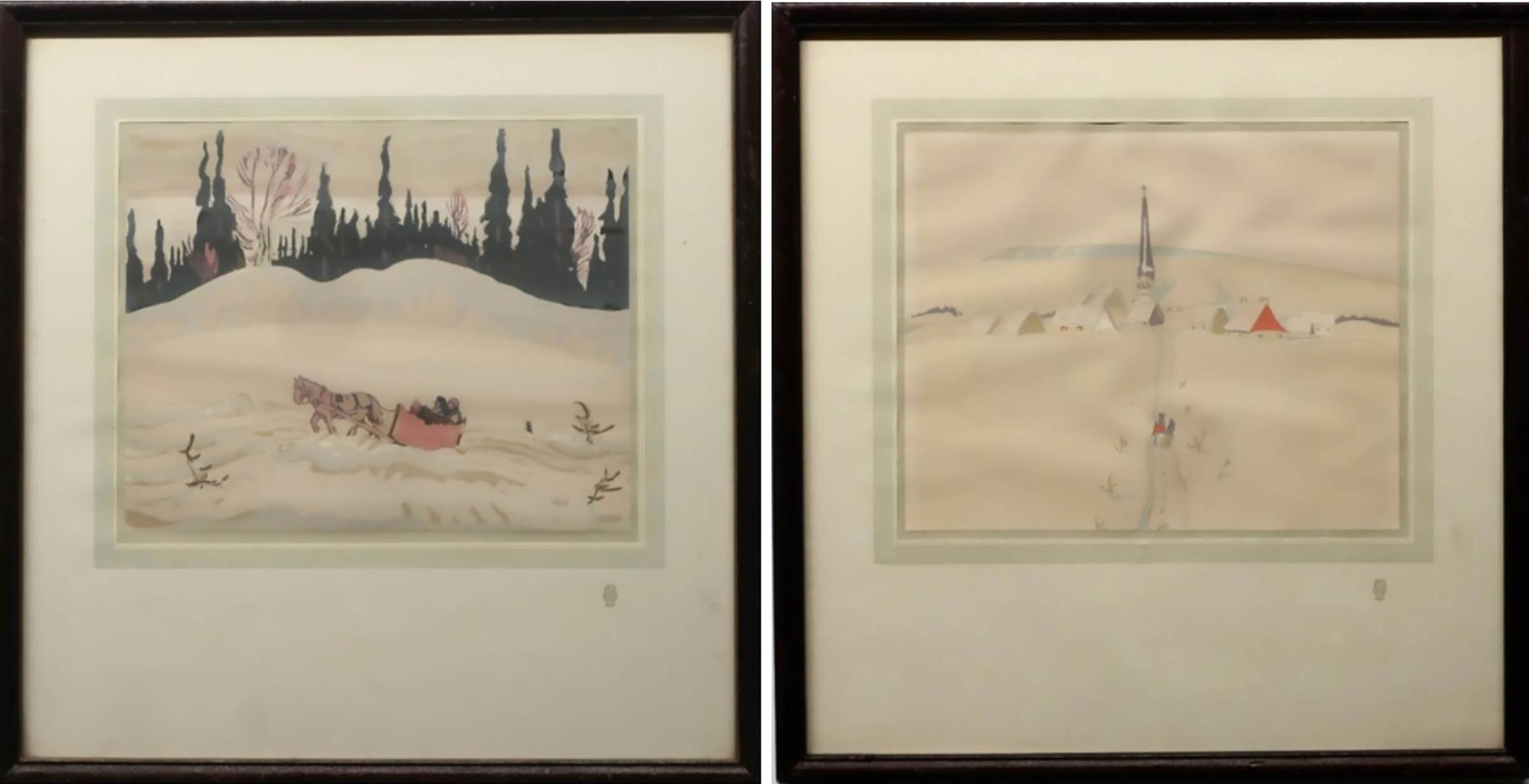 Alexander Young (A. Y.) Jackson (1882-1974) - Sleigh Scenes