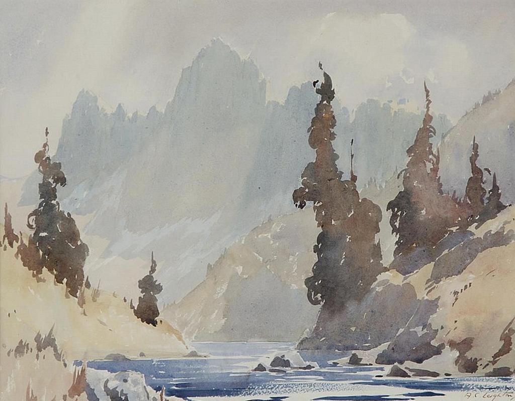Alfred Crocker Leighton (1901-1965) - Untitled- River Through Mountain Landscape