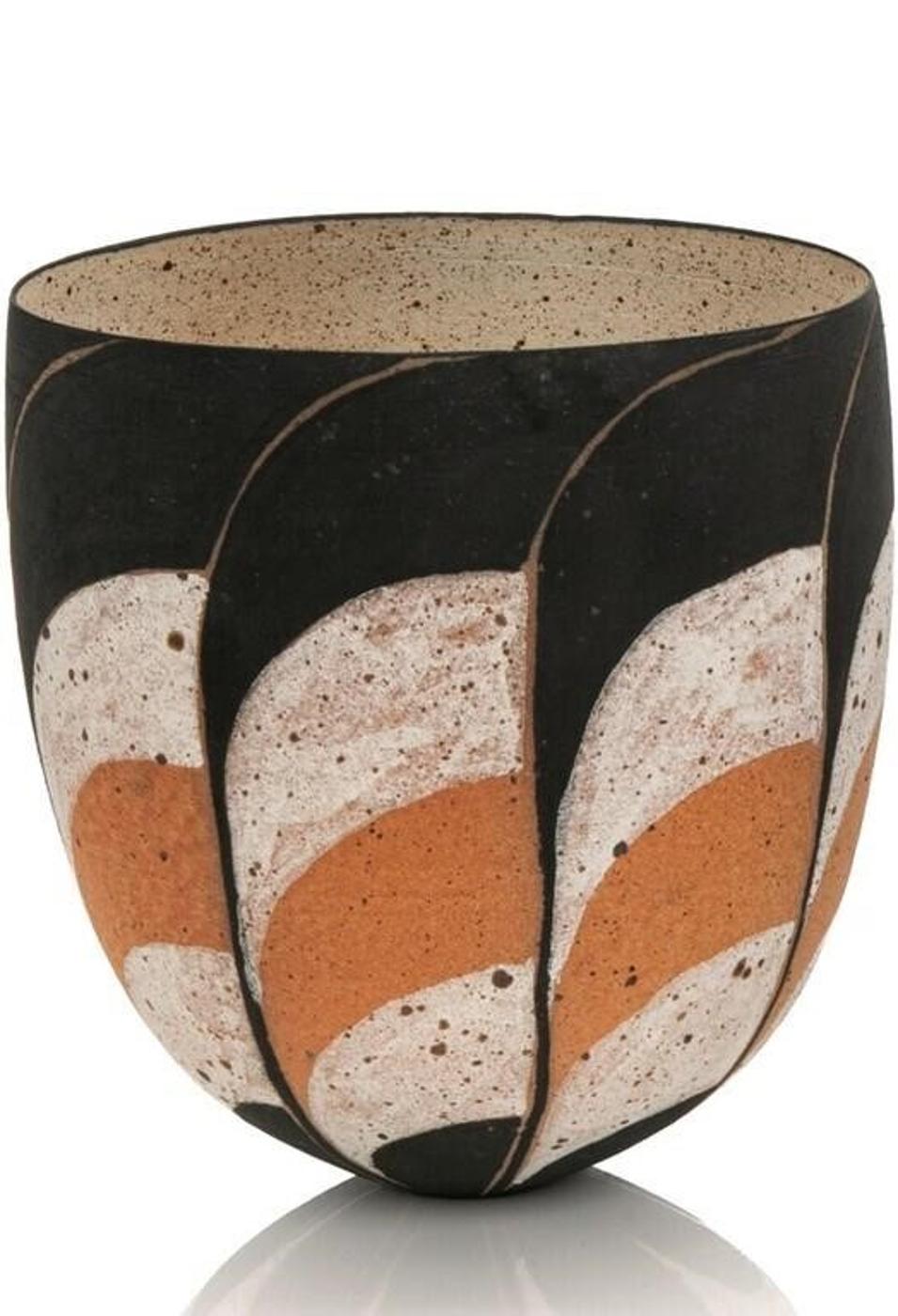 Beate Andersen - An organic stoneware vase. Decorated in matte black