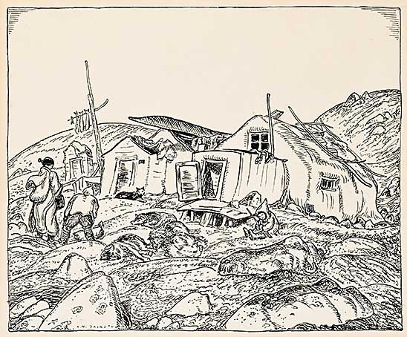 Alexander Young (A. Y.) Jackson (1882-1974) - Eskimo Houses Pond Inlet