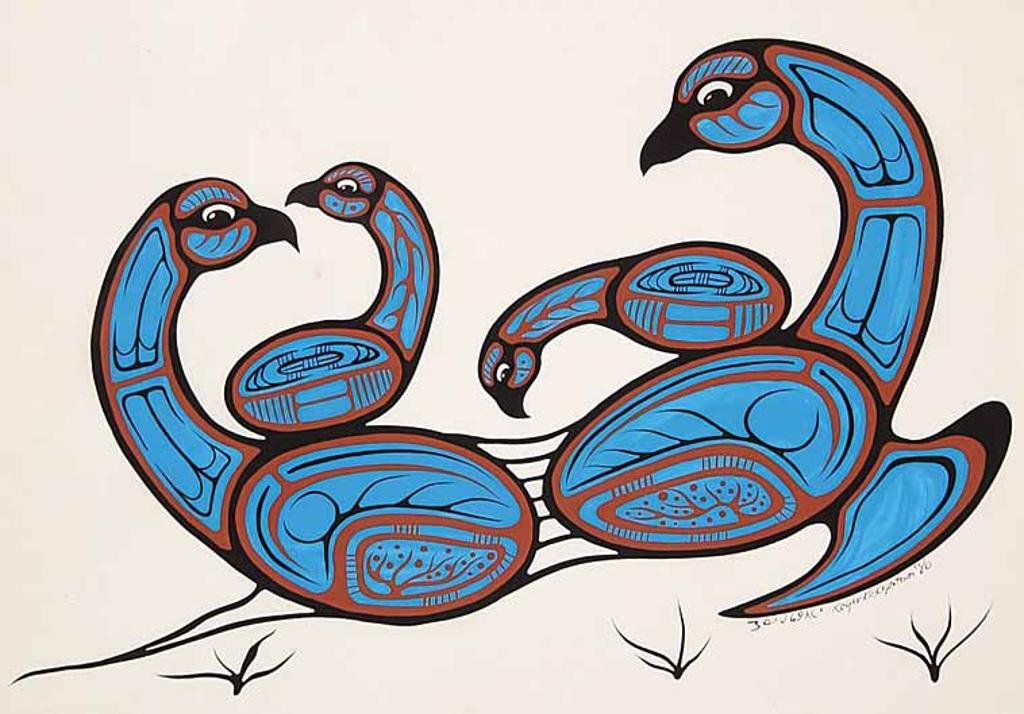 Roger Kakepetum - Untitled - Bird Family