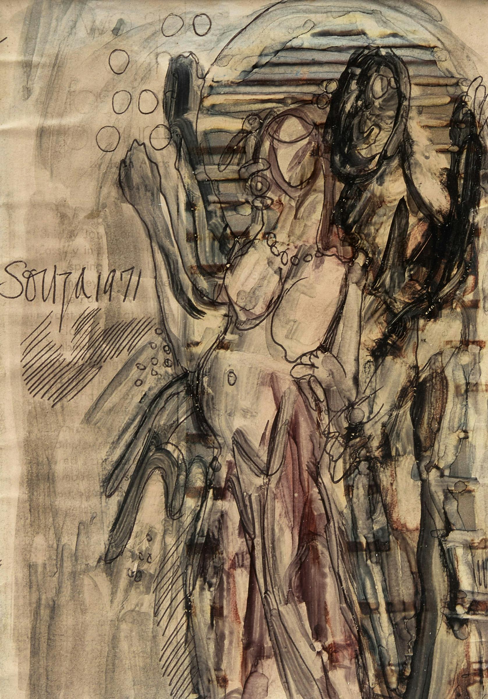 Francis Newton Souza (1924-2002) - Death and Maiden