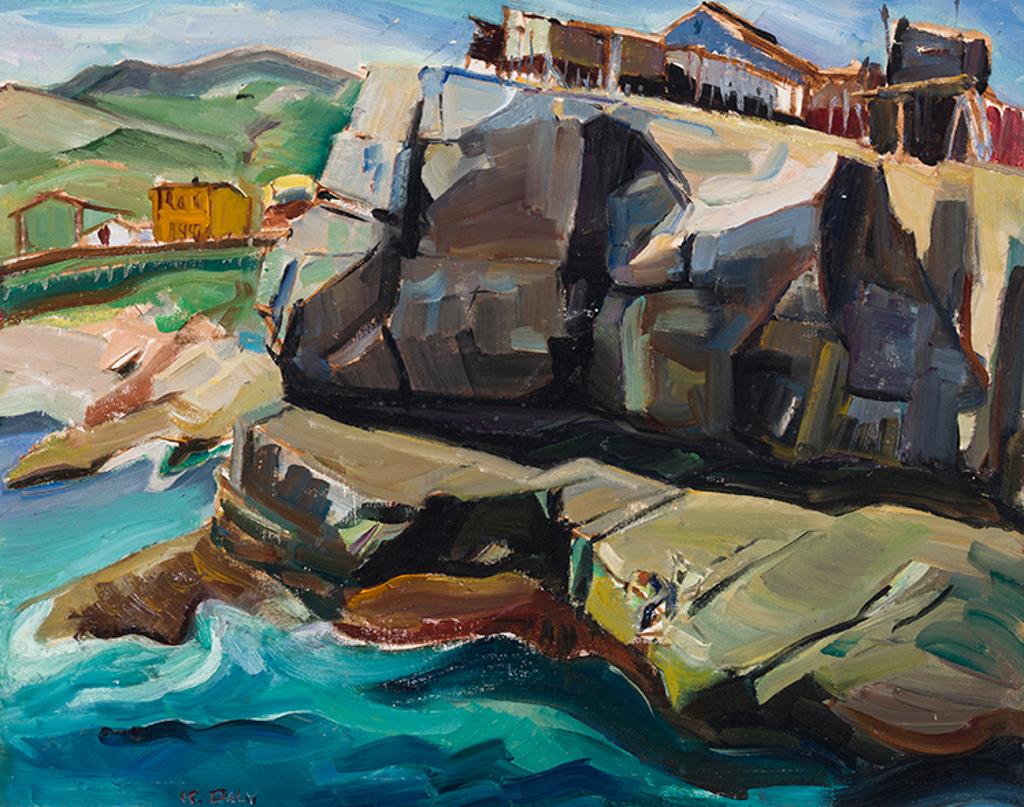 Kathleen Frances Daly Pepper (1898-1994) - Fishing Stages, Flat Rock, NL