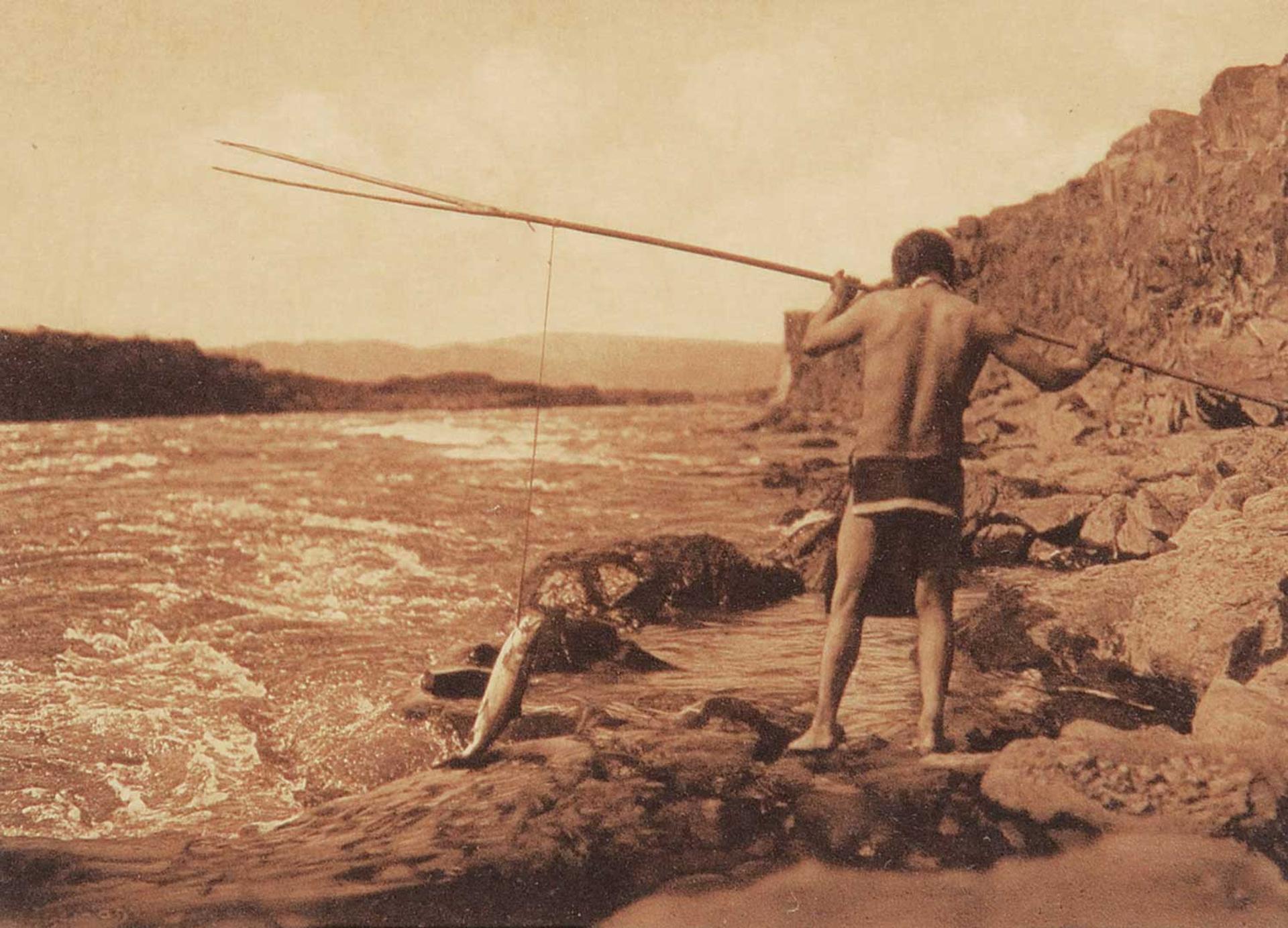 Edward Sherrif Curtis (1868-1952) - Salmon Fishing, Wishham