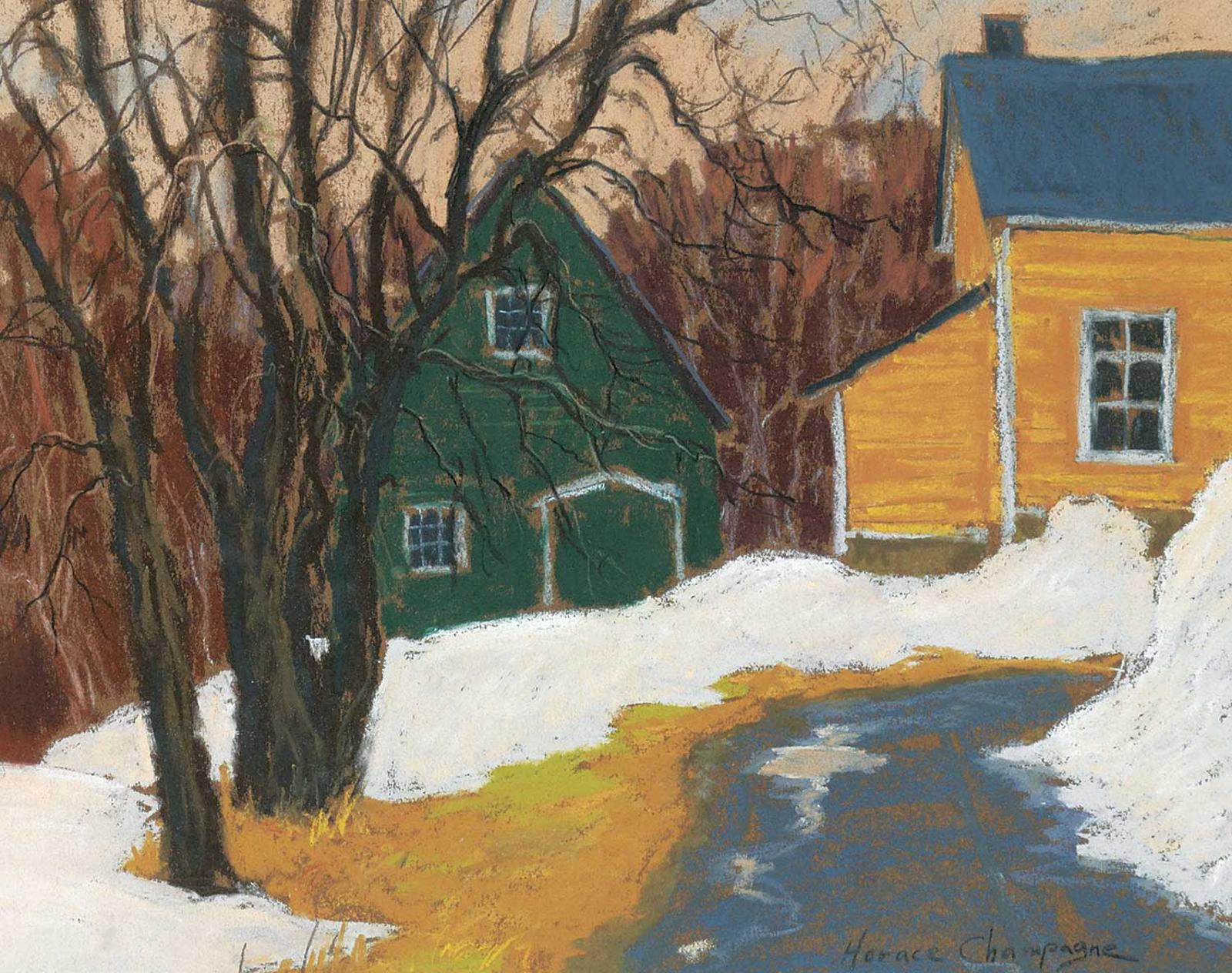 Horace Champagne (1937) - The Green Garage at St. Petron, Ile D'Orlean, Quebec