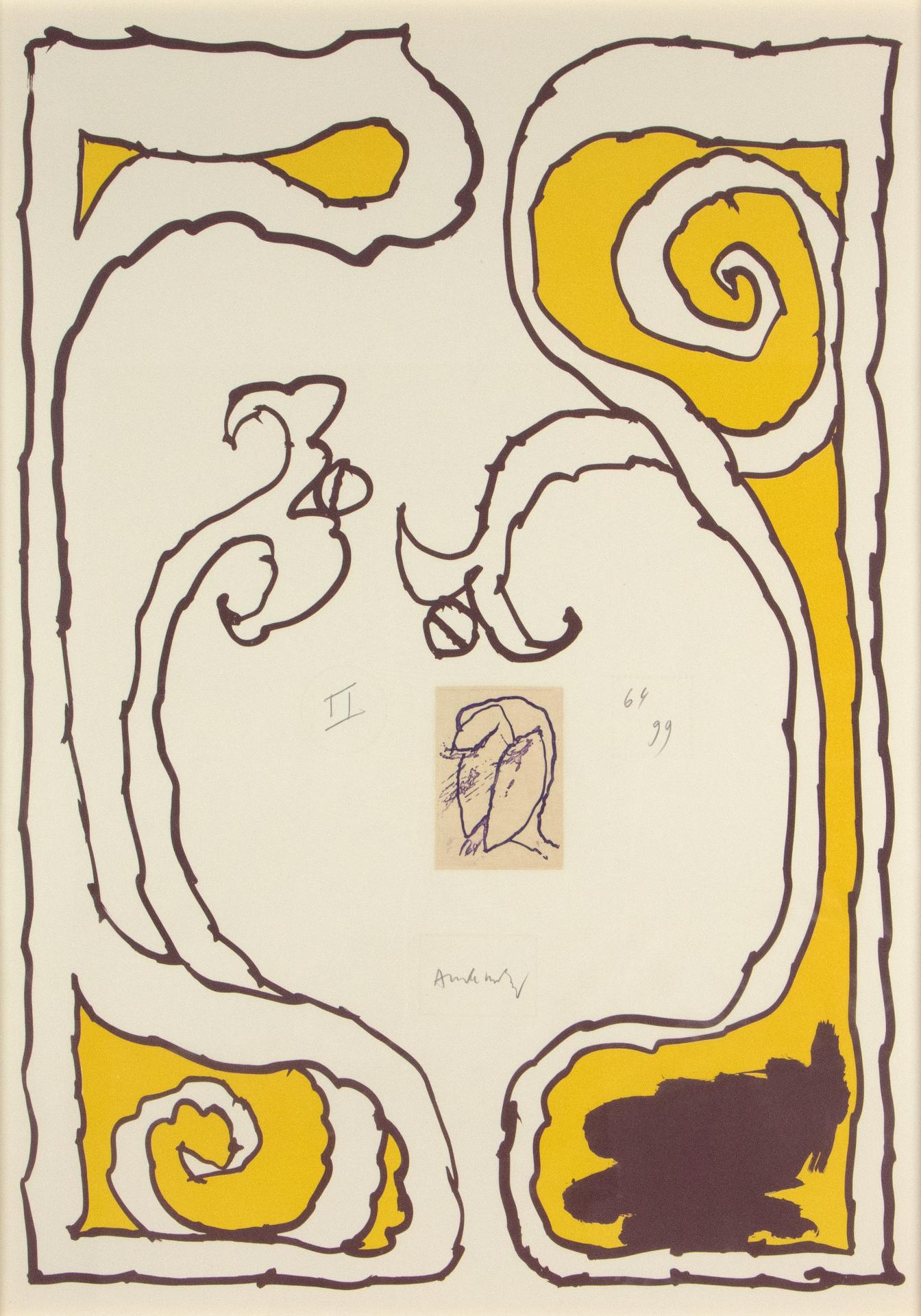Pierre Alechinsky (1927) - Composition II (de la série Éclaircies), 1985