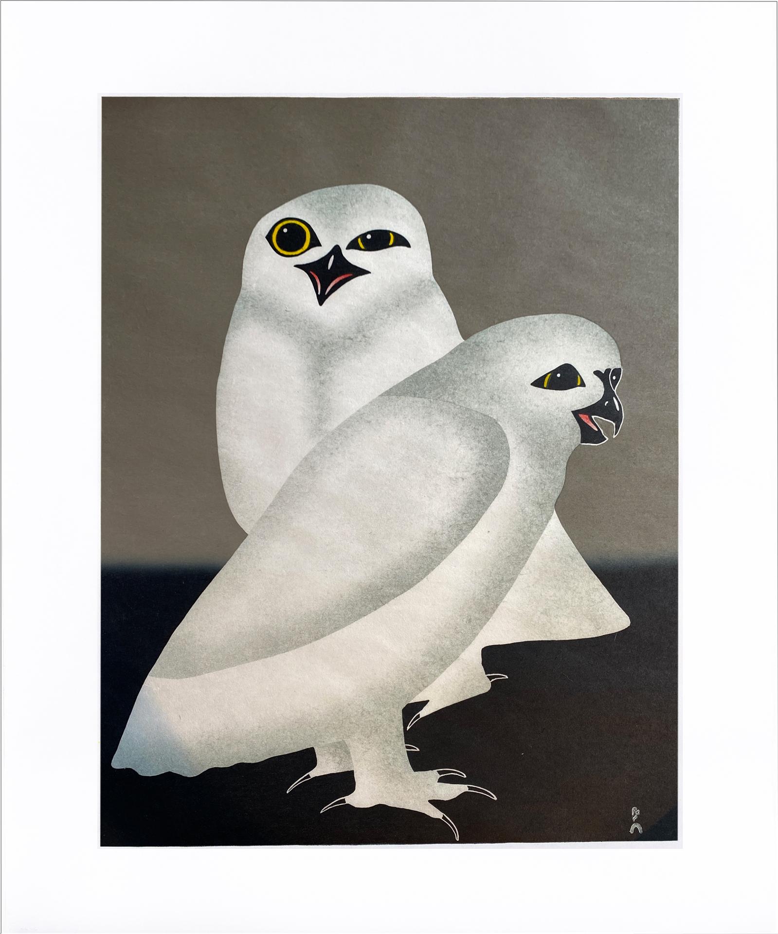 Kananginak Pootoogook (1935-2010) - Unnuarsuit Uppiik (Night Owls)