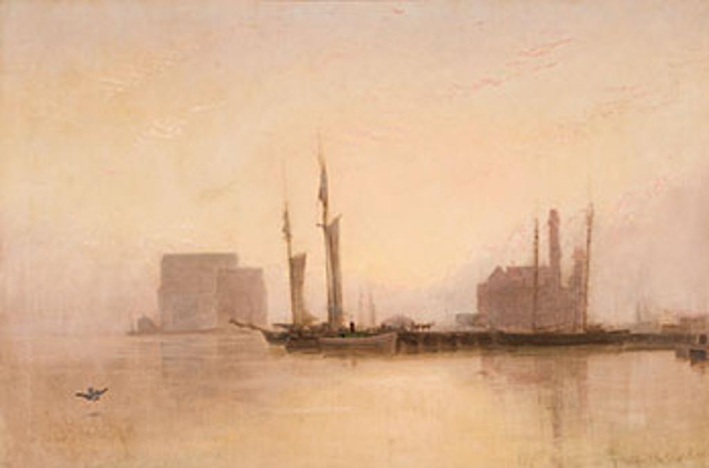 Thomas Mower Martin (1838-1934) - Toronto Harbour and the Old Stone Wharf