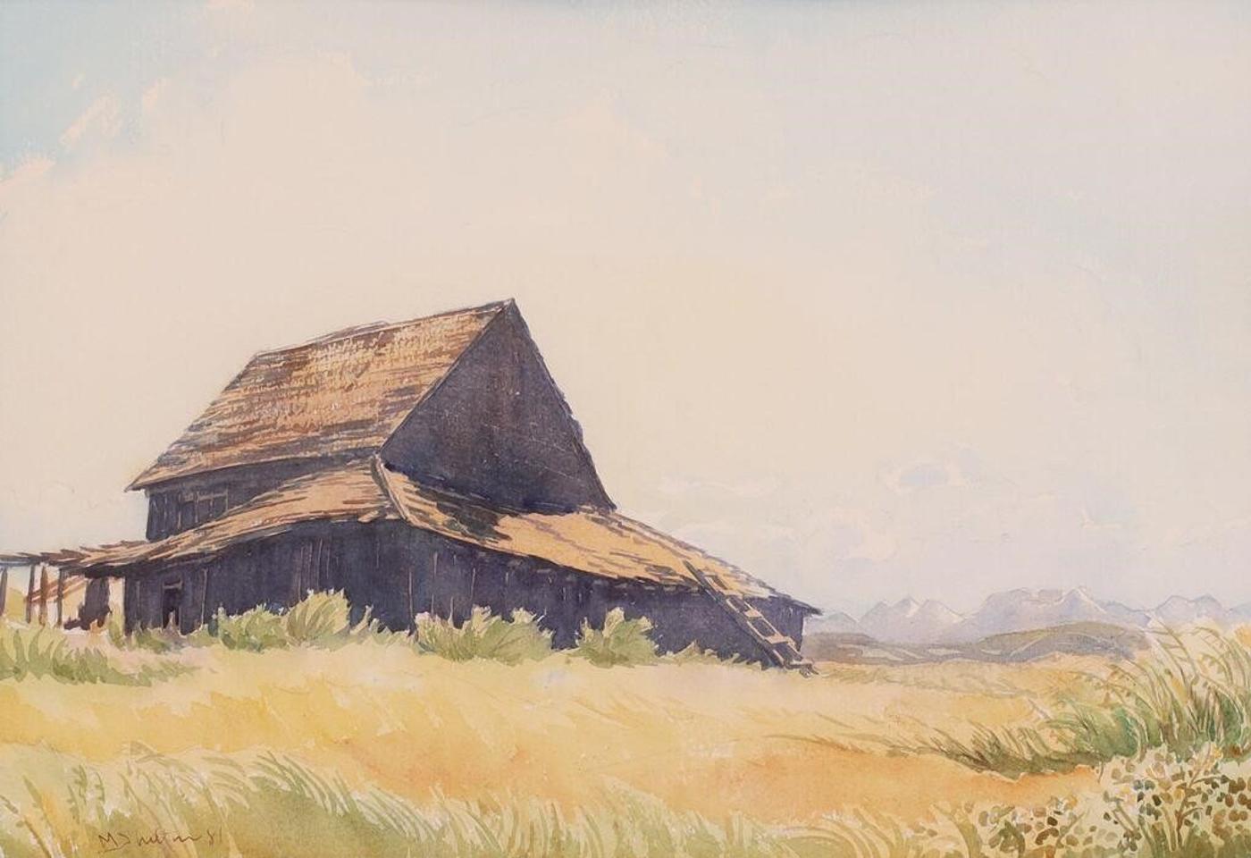 Margaret Dorothy Shelton (1915-1984) - Barn Near Langdon; 1981