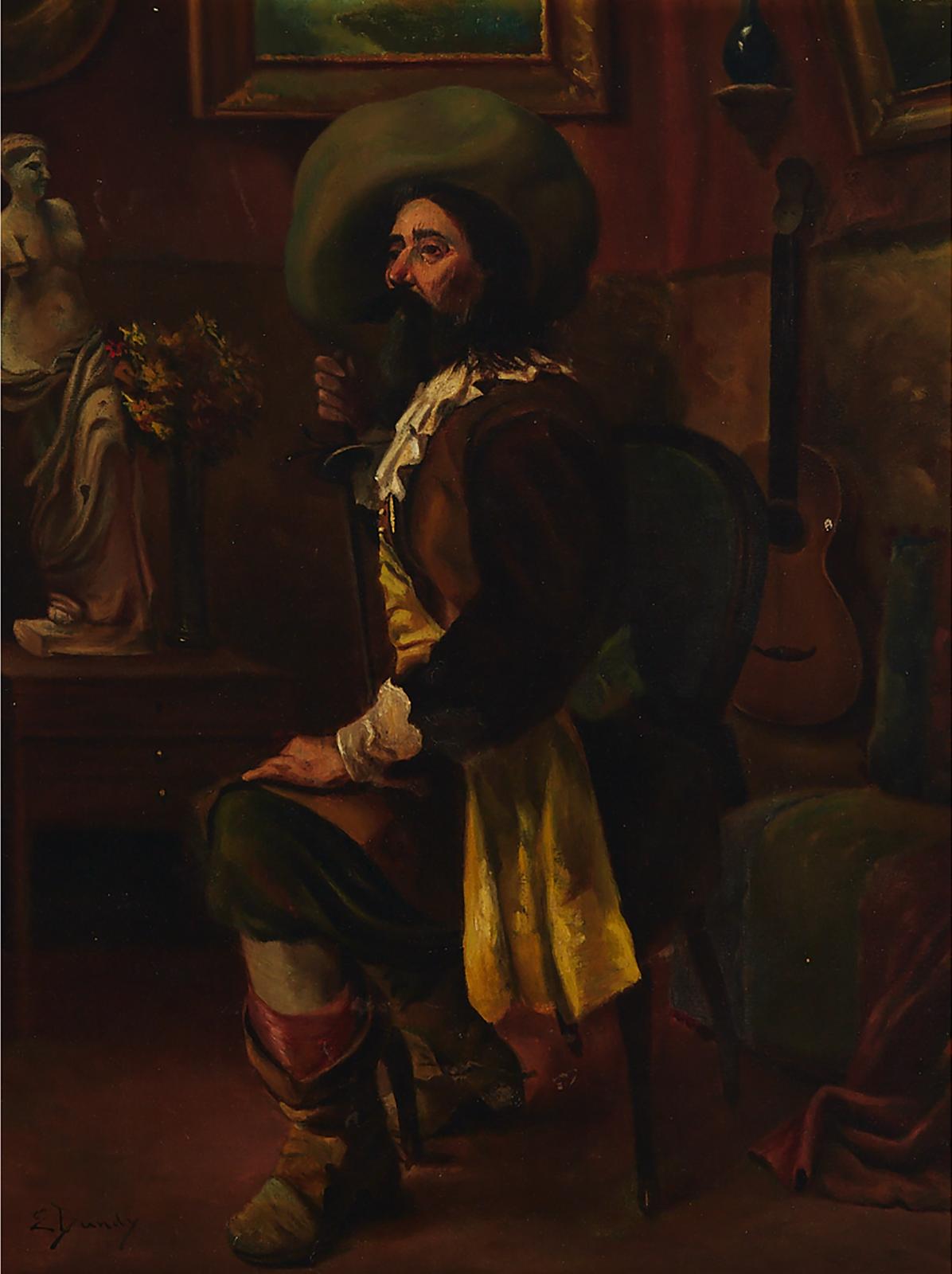 Edgar Bundy (1862-1922) - Cavalier In An Interior
