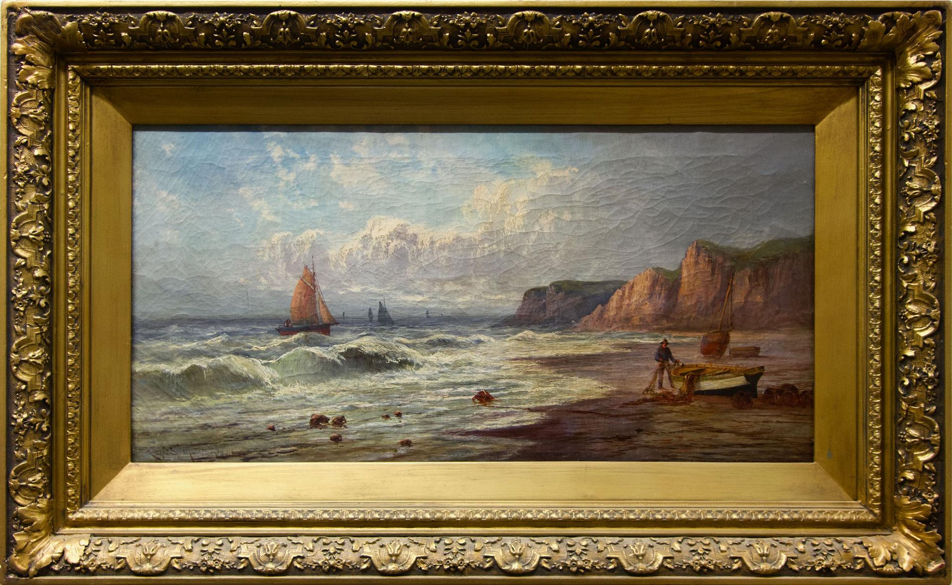Charles Sim. Mottram (1852-1919) - Fishing Boats In Choppy Seas
