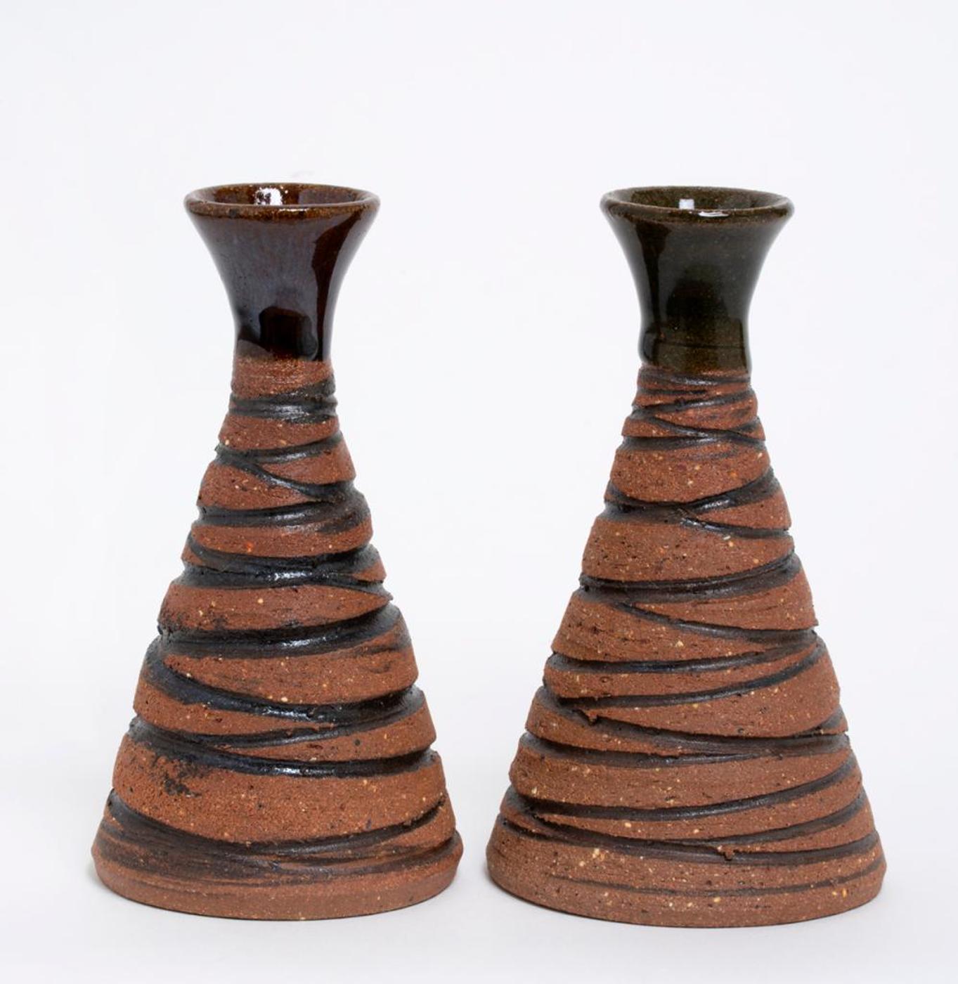 Hansen-Ross Studio - Pair of Striped Vases