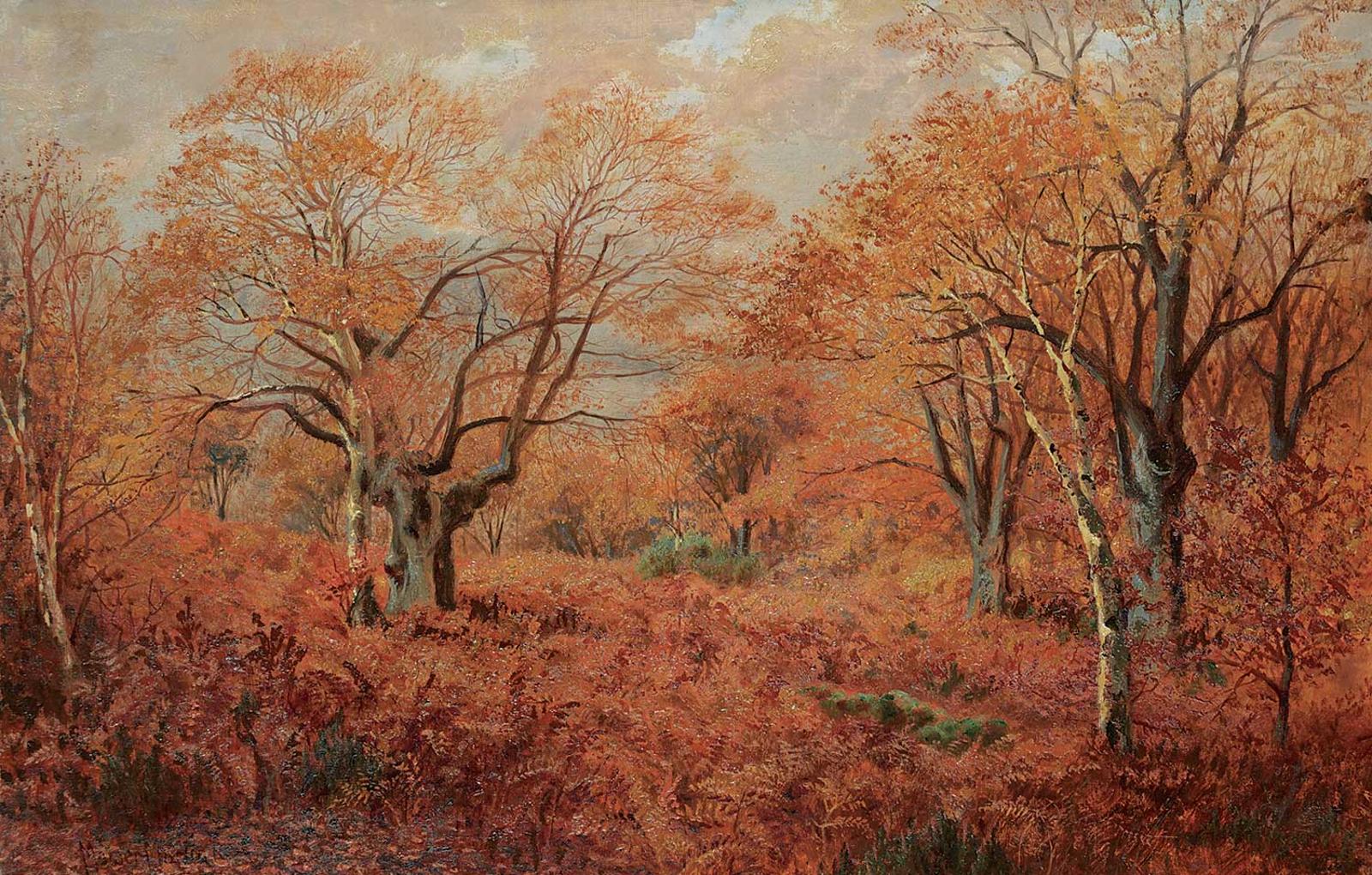 Thomas Mower Martin (1838-1934) - Untitled - Forest in Autumn